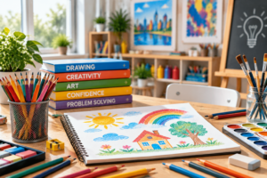 Colourful-Childrens-Art-Studio-Workspace