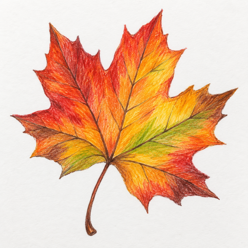 Teens leaf drawing